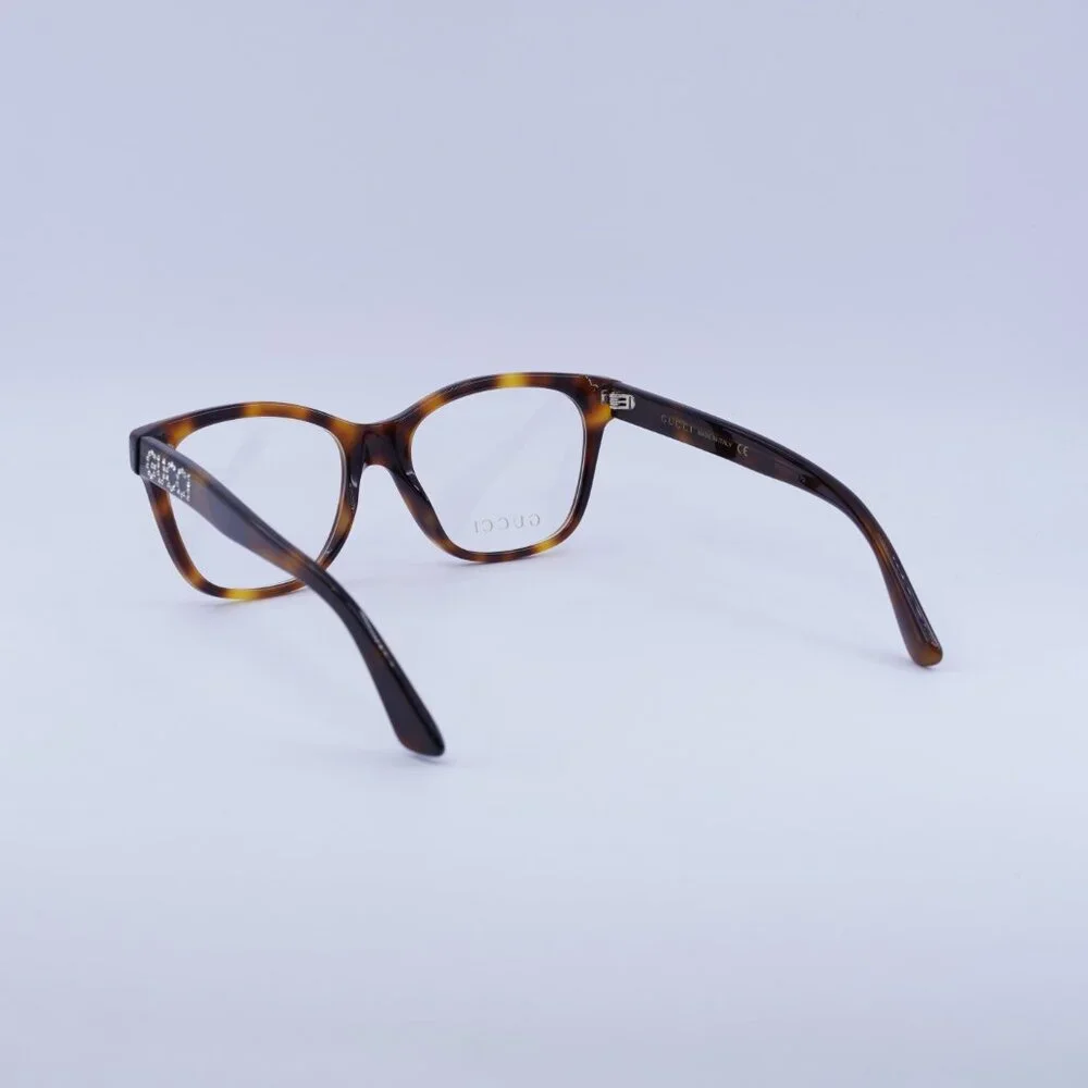 Gucci GG0420O 002 Eyeglasses Havana 52mm Square Frame